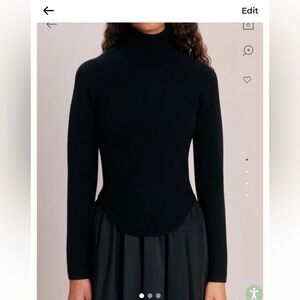 Cult Gaia Elegant Black Long-Sleeve sweater